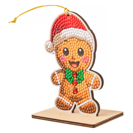 Gingerbread Man Crystal Art Hanging Buddies Decoration angle