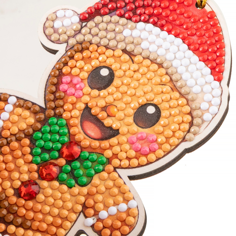 Gingerbread Man Crystal Art Hanging Buddies Decoration closeup