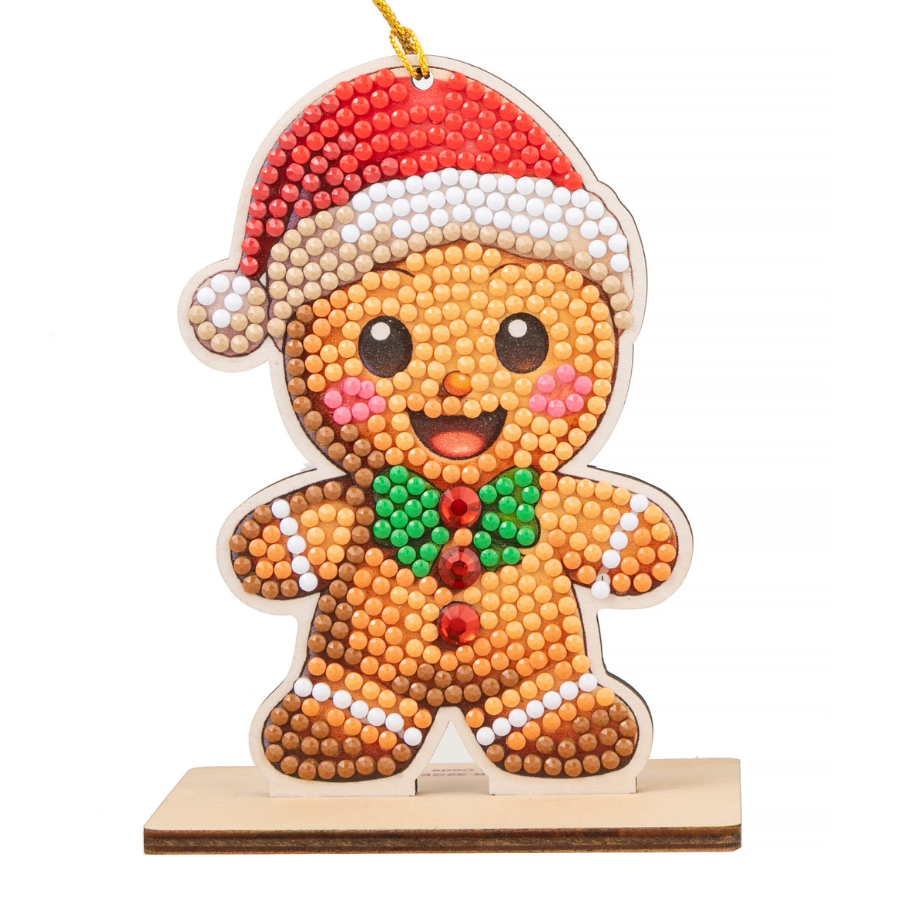 Gingerbread Man Crystal Art Hanging Buddies Decoration front