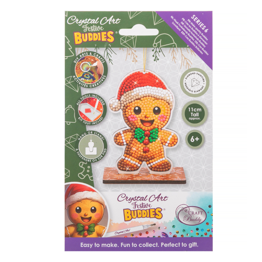 Gingerbread Man Crystal Art Hanging Buddies Decoration pack