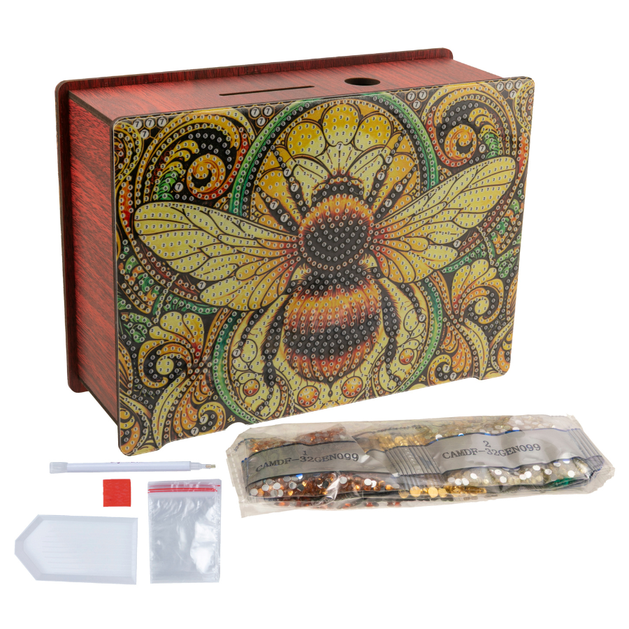 Golden Bee Crystal Art Money Box Kit
