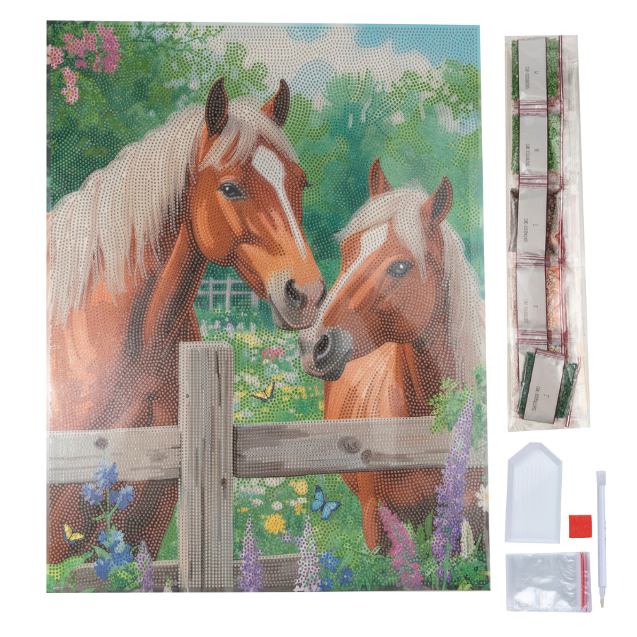 Golden Mares Crystal Art Canvas Kit 40x50cm