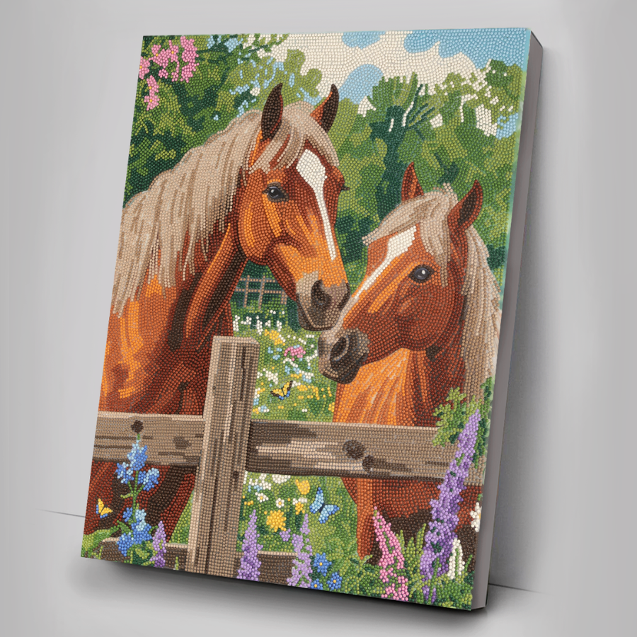 Golden Mares Crystal Art Canvas Kit 40x50cm