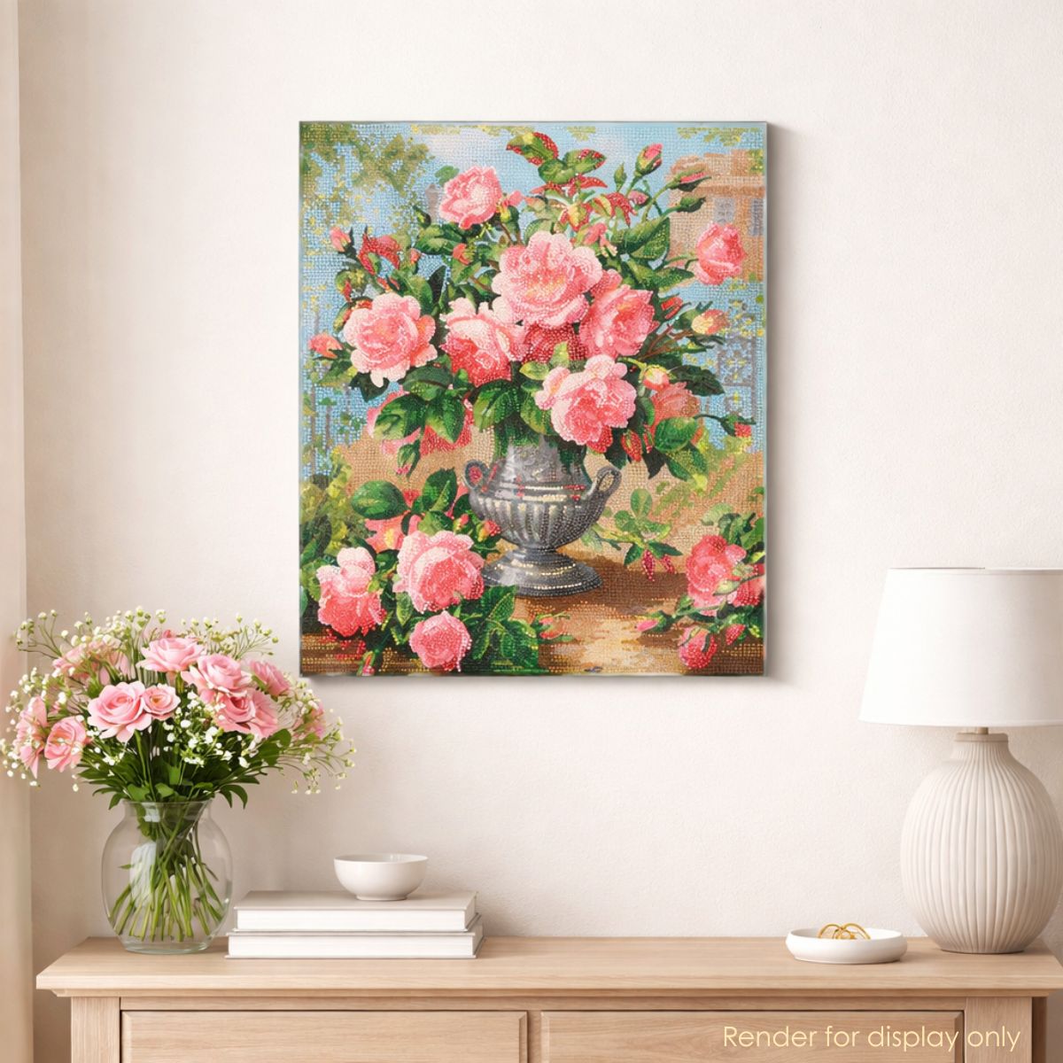 Graceful roses crystal art canvas 40x50 lifestyle