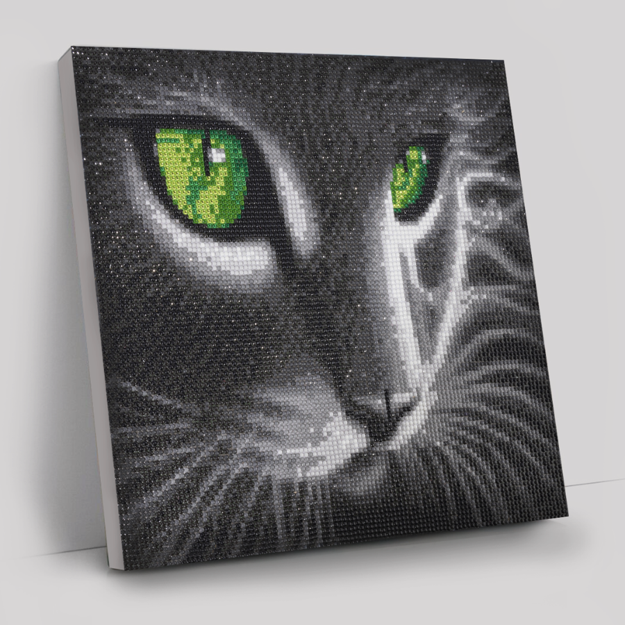 Green Eyed Gaze Crystal Art Canvas Kit 30x30cm