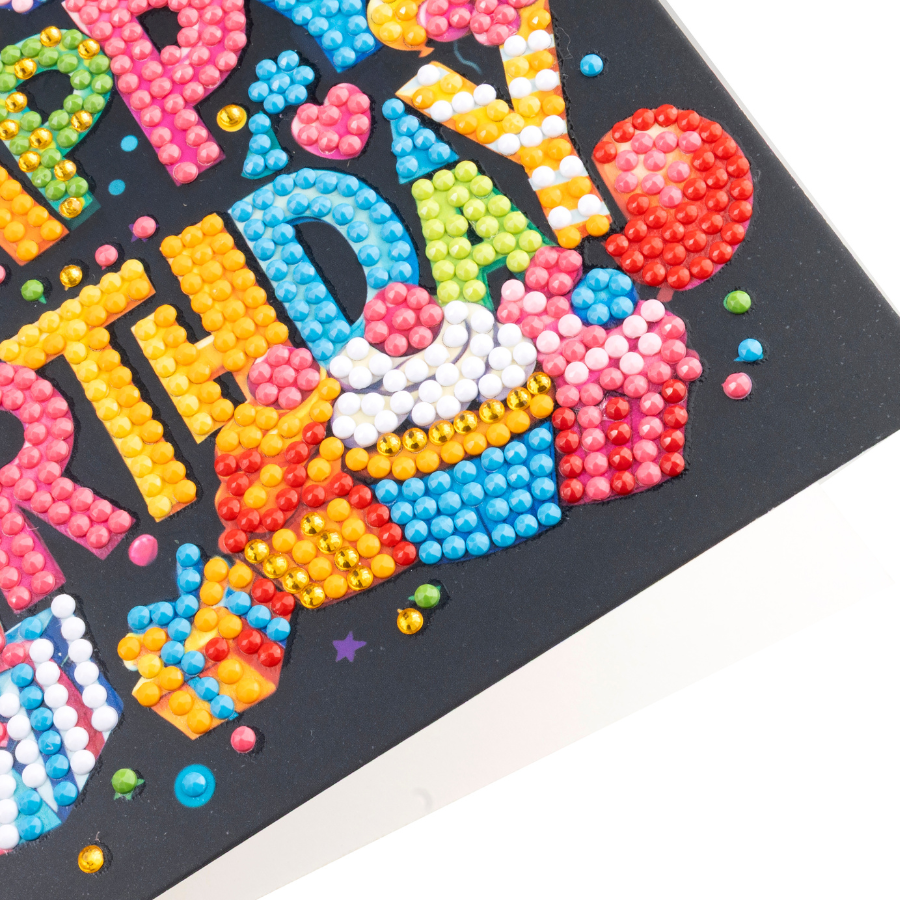 Happy Birthday Crystal Art Card Kit 15x15  4