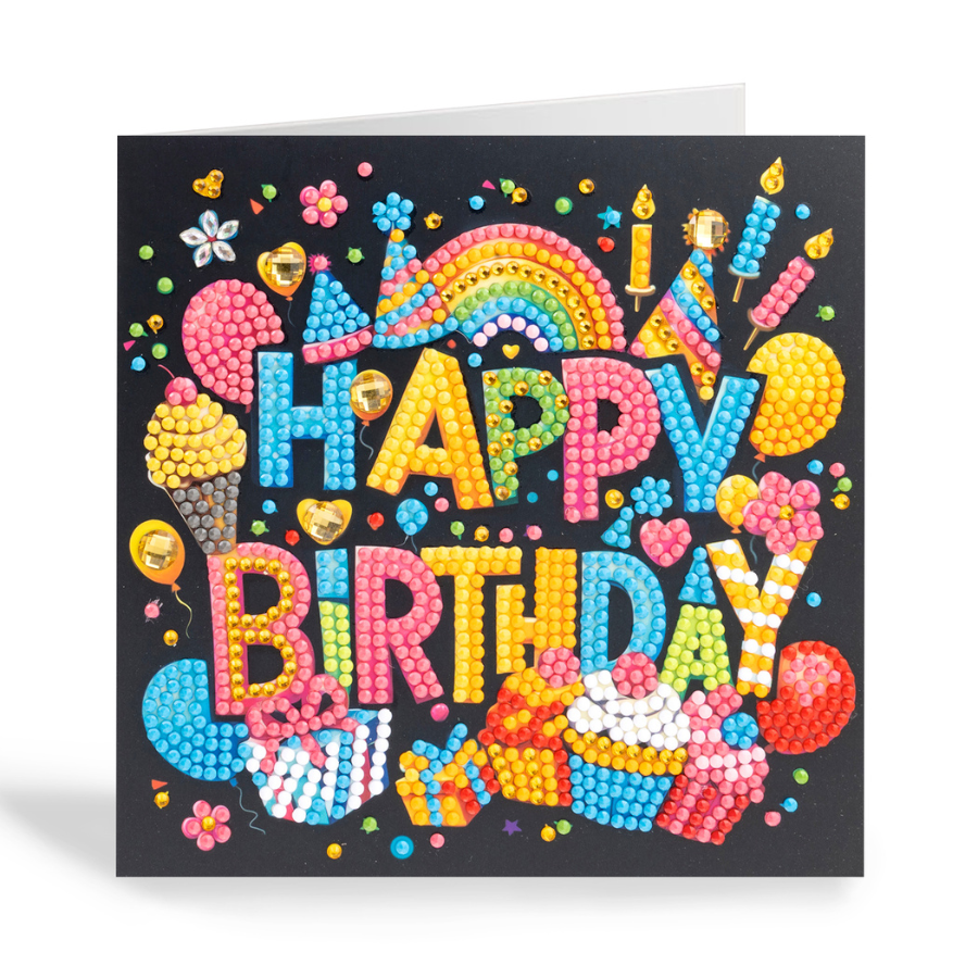 Happy Birthday Crystal Art Card Kit 15x15  9