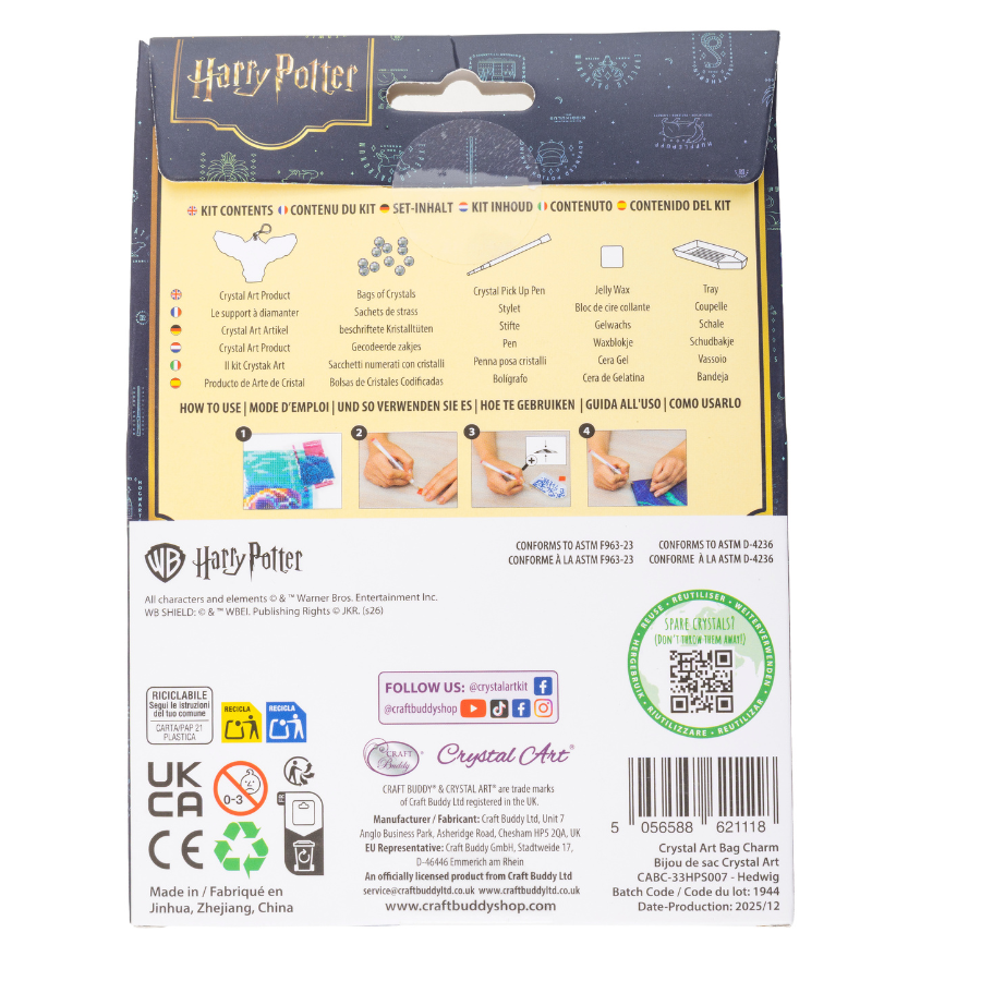 Hedwig Crystal Art Bag Charm Kit Harry Potter