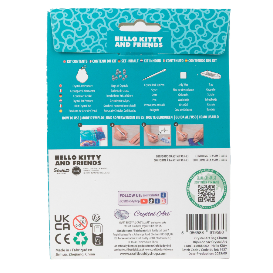 Hello Kitty Crystal Art Bag Charm Kit Hello Kitty