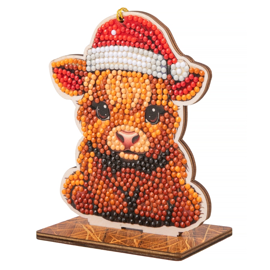 Highland Cow Crystal Art Hanging Buddies Decoration angle