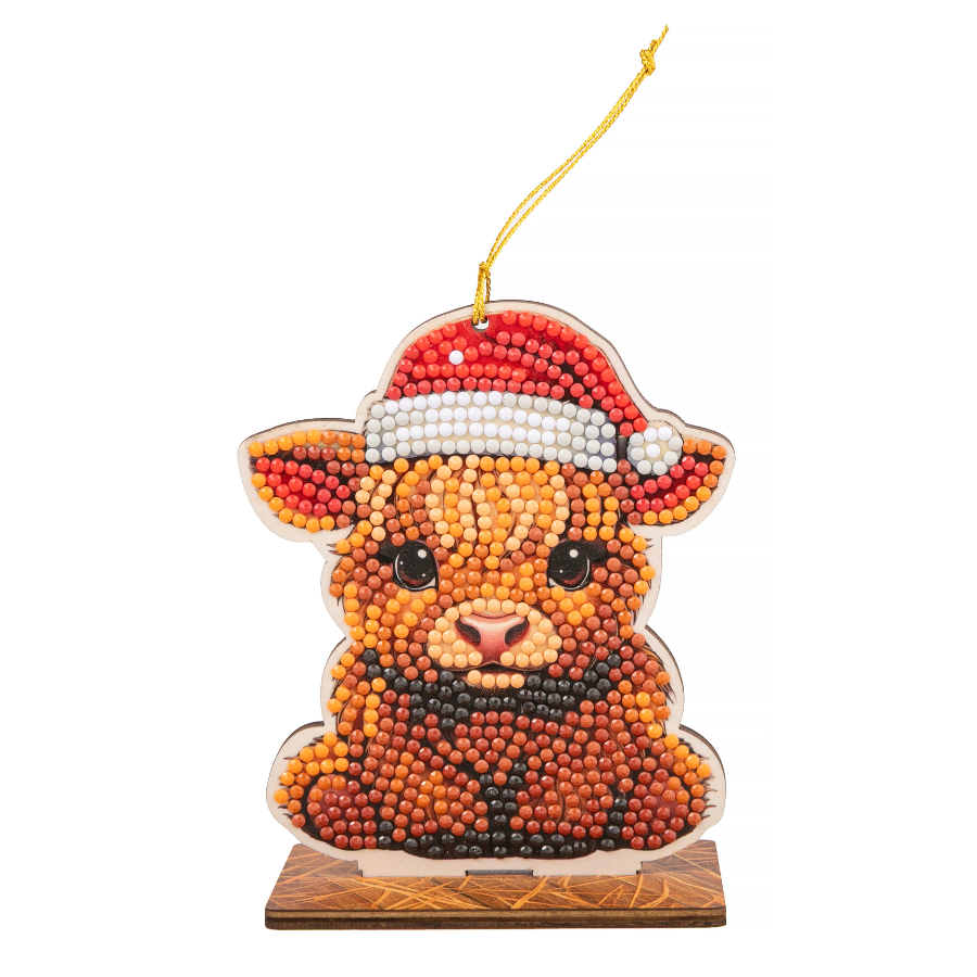 Highland Cow Crystal Art Hanging Buddies Decoration front