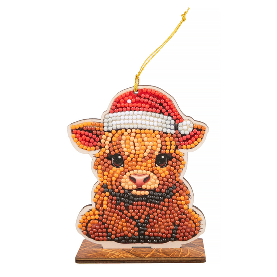 Highland Cow Crystal Art Hanging Buddies Decoration front