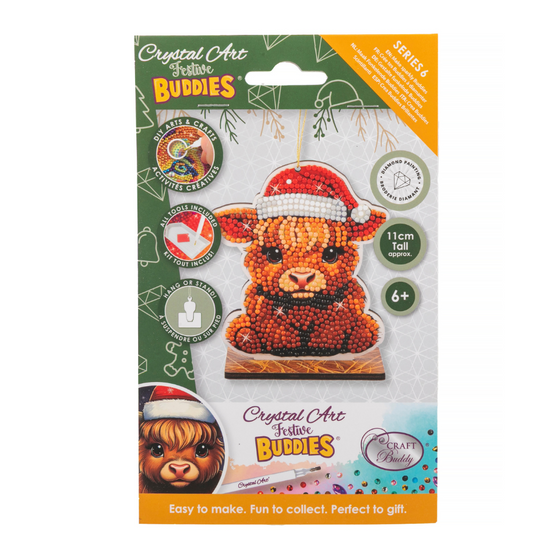 Highland Cow Crystal Art Hanging Buddies Decoration pack