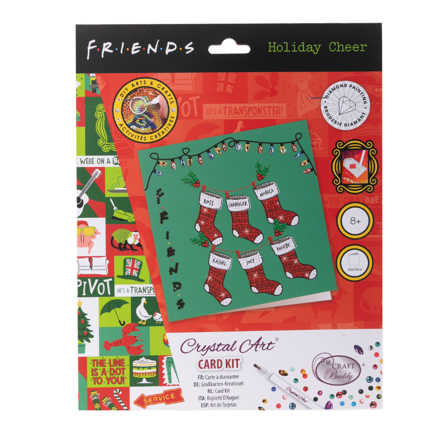 Holiday Cheer Friends Crystal Art Card pack front