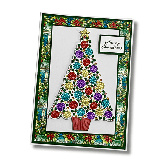 Holiday Holly Tree Crystal Art A6 Stamp Set 4