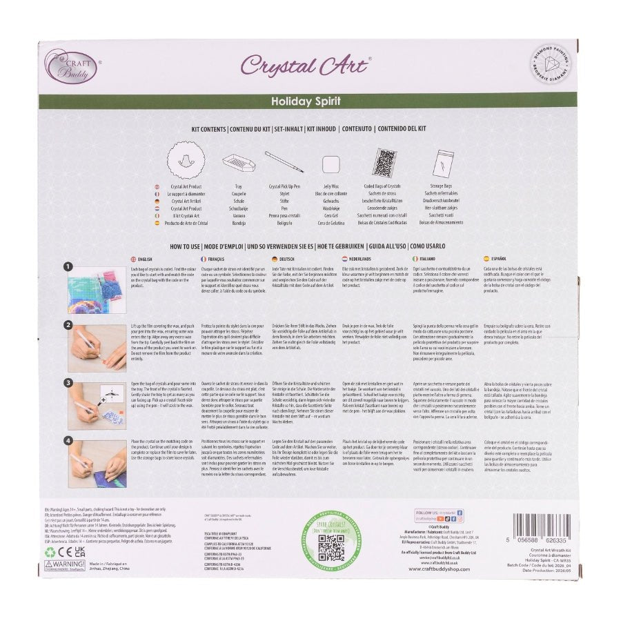 Holiday Spirit Crystal Art Wreath Kit