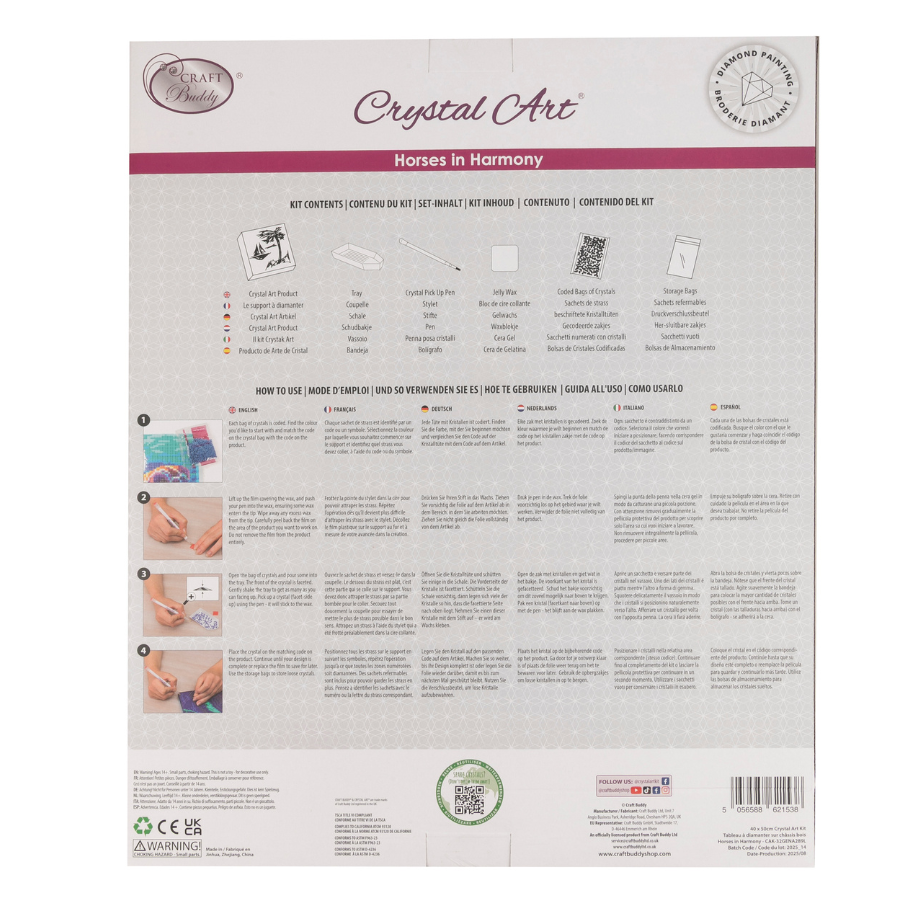 Horses In Harmony Crystal Art Canvas Kit 40x50cm