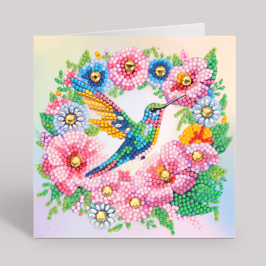 Hummingbird Crystal Art Card Kit 15cmx15cm