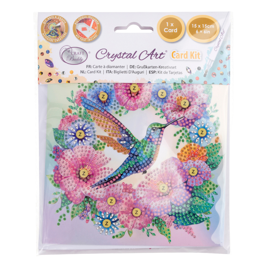 Hummingbird Crystal Art Card Kit 15cmx15cm