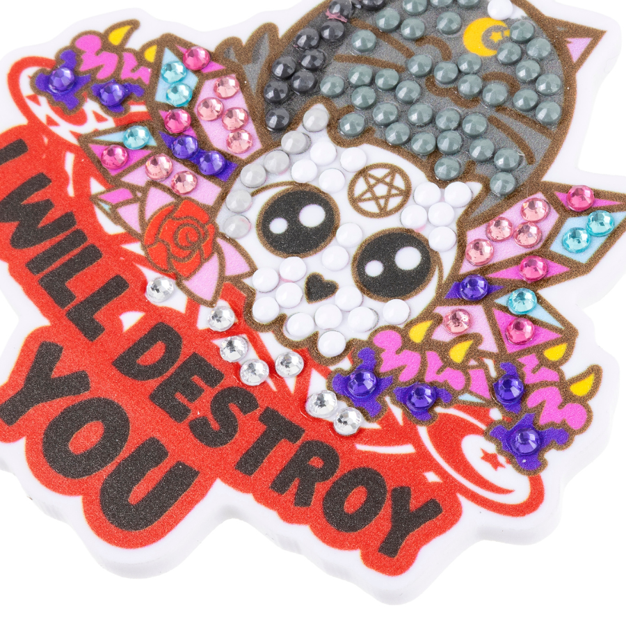 I Will Destroy You Crystal Art Bag Charm Kit Fuzzballs