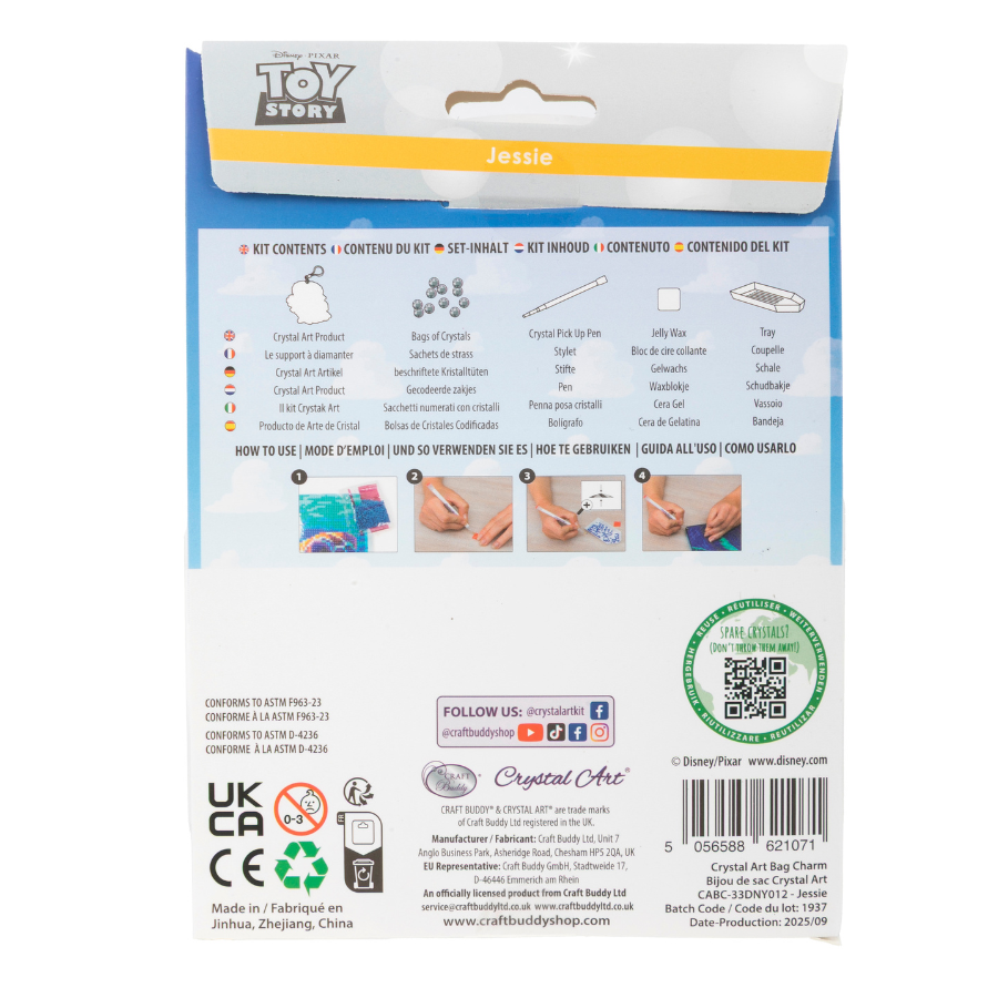 Jessie Crystal Art Bag Charm Kit Toy Story Disney Pixar