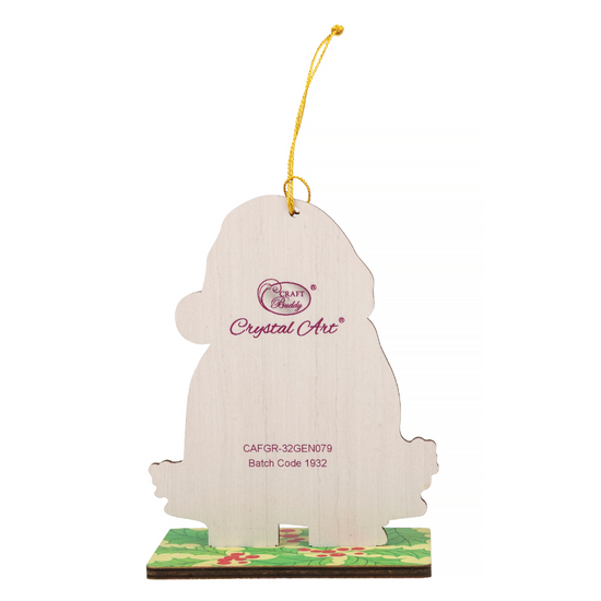 Jolly Robin Crystal Art Hanging Buddies Decoration back
