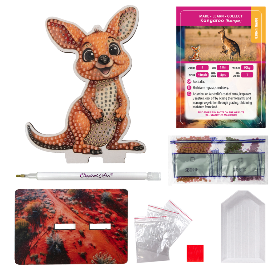 Kangaroo Crystal Art Wildlife Buddies contents