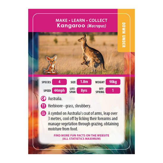 Kangaroo Crystal Art Wildlife Buddies educard