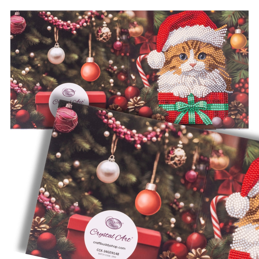 Kitten's Christmas Crystal Art Card Kit 18x18cm