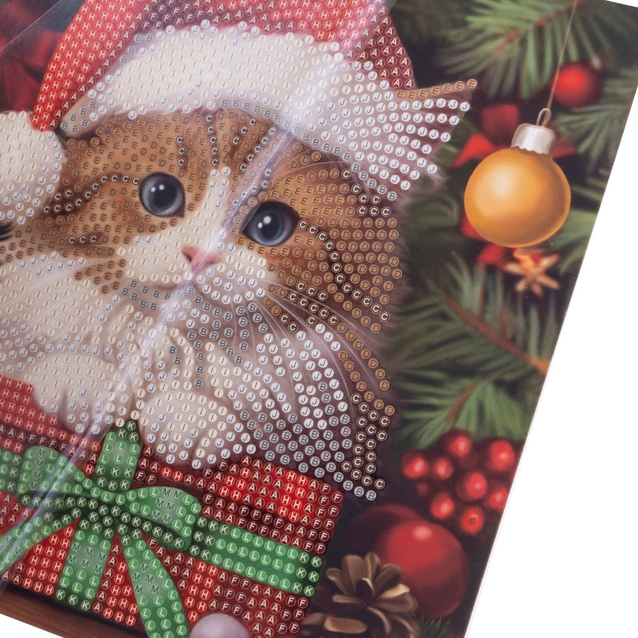 Kitten's Christmas Crystal Art Card Kit 18x18cm