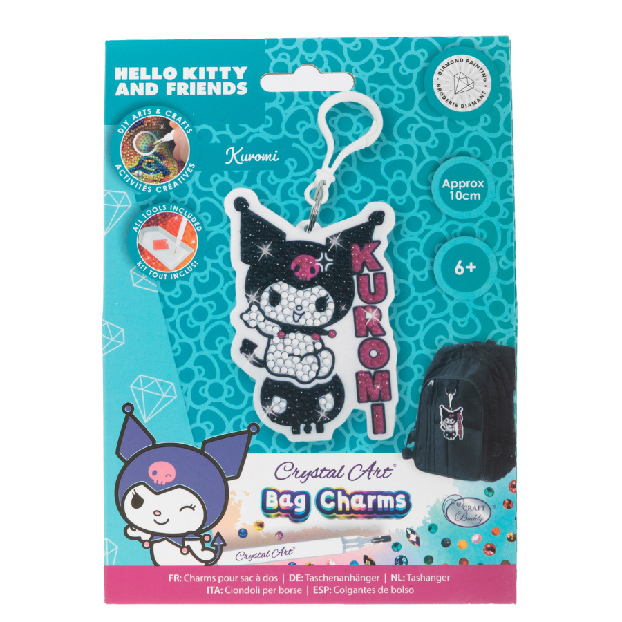 Kuromi Crystal Art Bag Charm Kit Hello Kitty