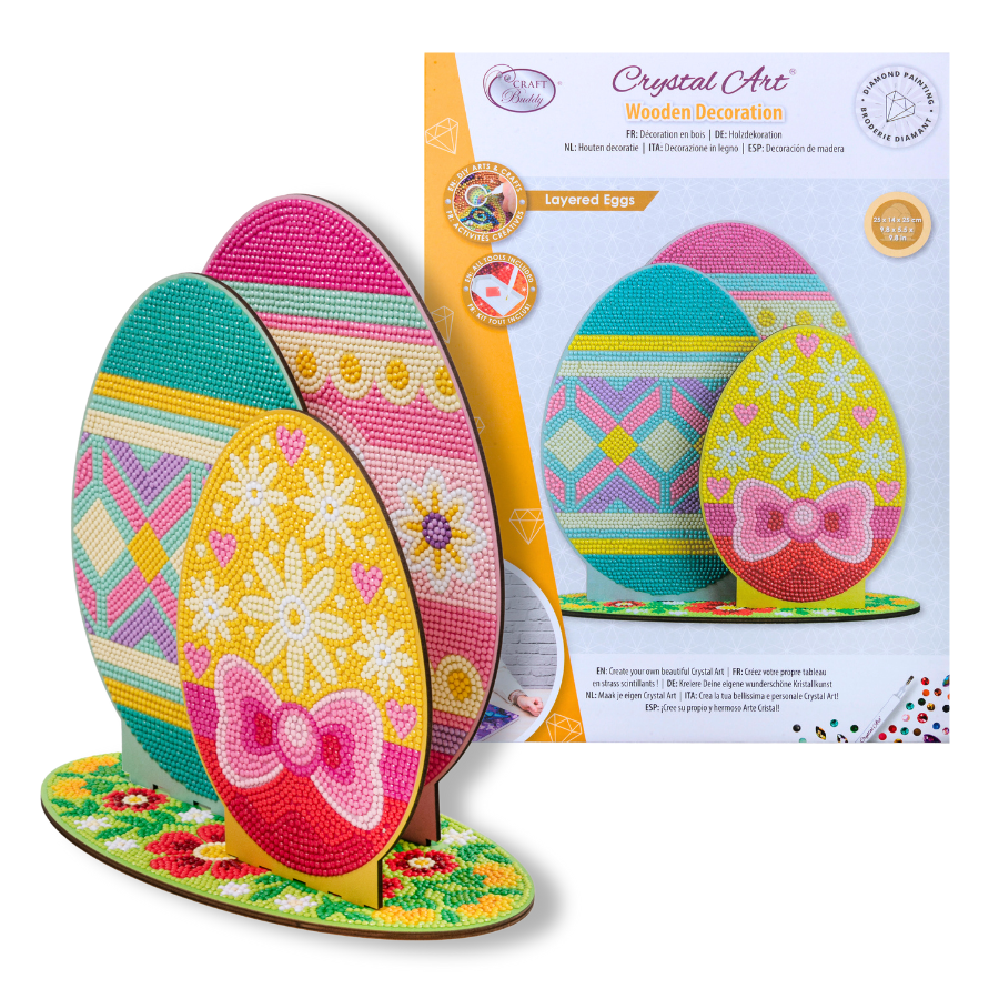 Layered Eggs Crystal Art 3D Wooden Decoration Kit packcomplete