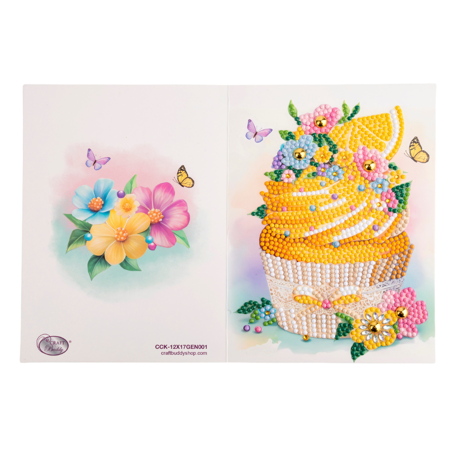 Lemon Cupcake Crystal Art Card Kit 12.6cm x 17.5cm