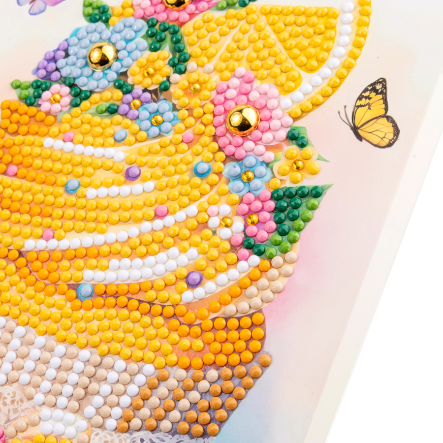 Lemon Cupcake Crystal Art Card Kit 12.6cm x 17.5cm