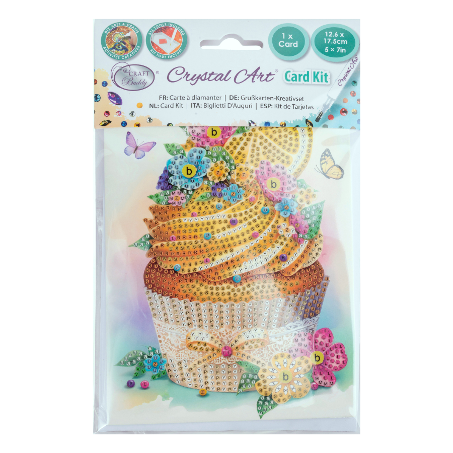 Lemon Cupcake Crystal Art Card Kit 12.6cm x 17.5cm