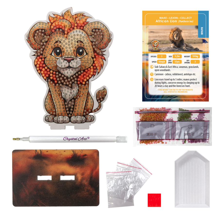 Lion Crystal Art Wildlife Buddies contents