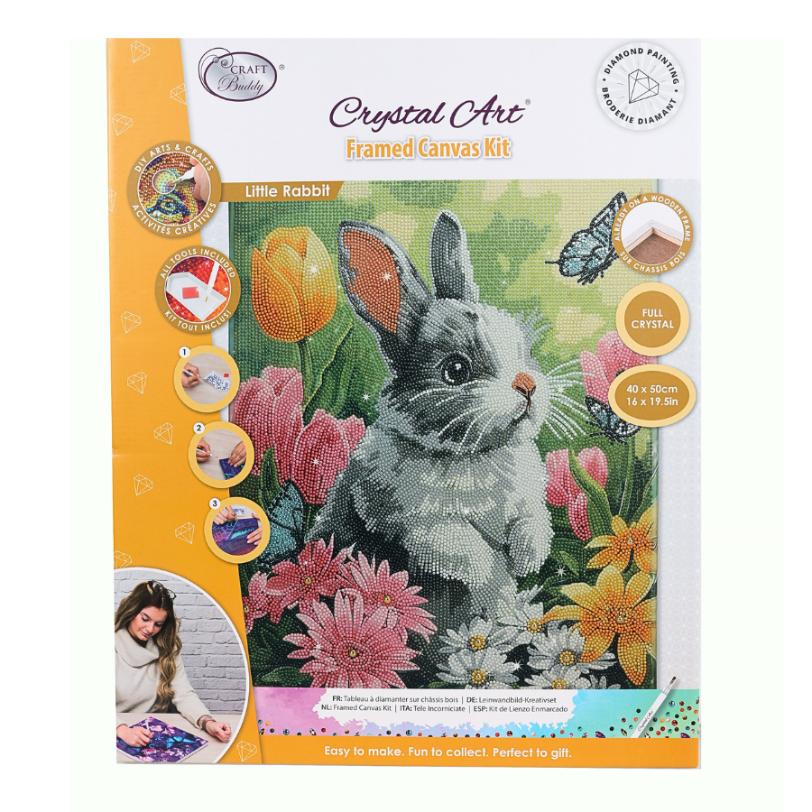 Little Rabbit Crystal Art Canvas Kit 40x50cm