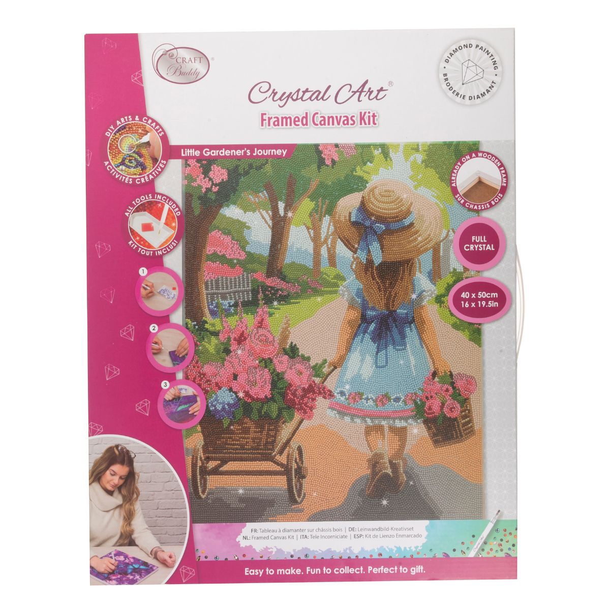 Little gardeners journey crystal art canvas front packaging