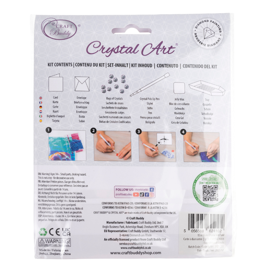 Love Without Limits Crystal Art Card Kit 15x15 9