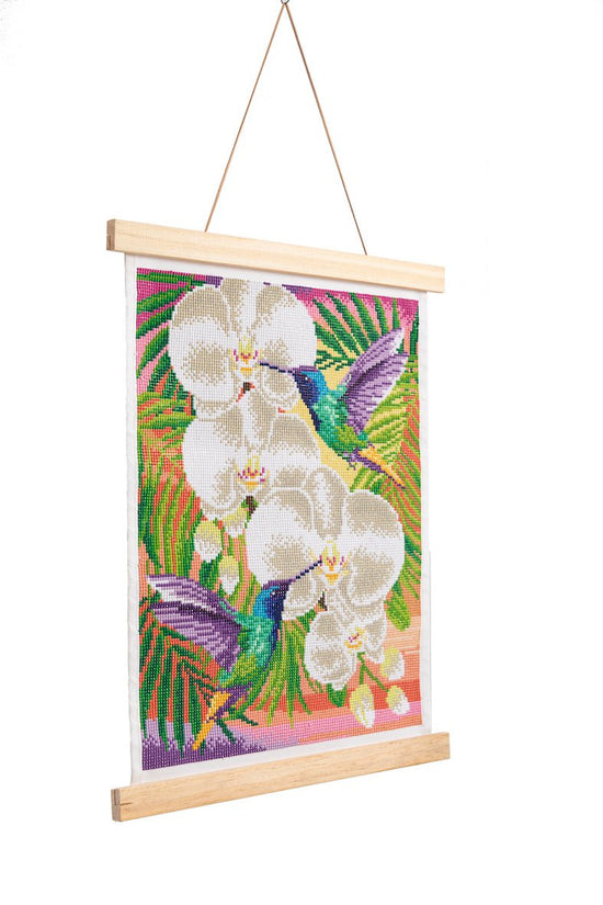 "Hummingbirds" Crystal Art Scroll Kit 35x45cm