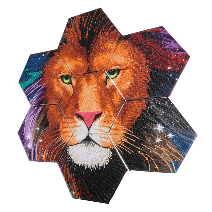 Majestic Lion Crystal Art Hexagon Decoration Kit
