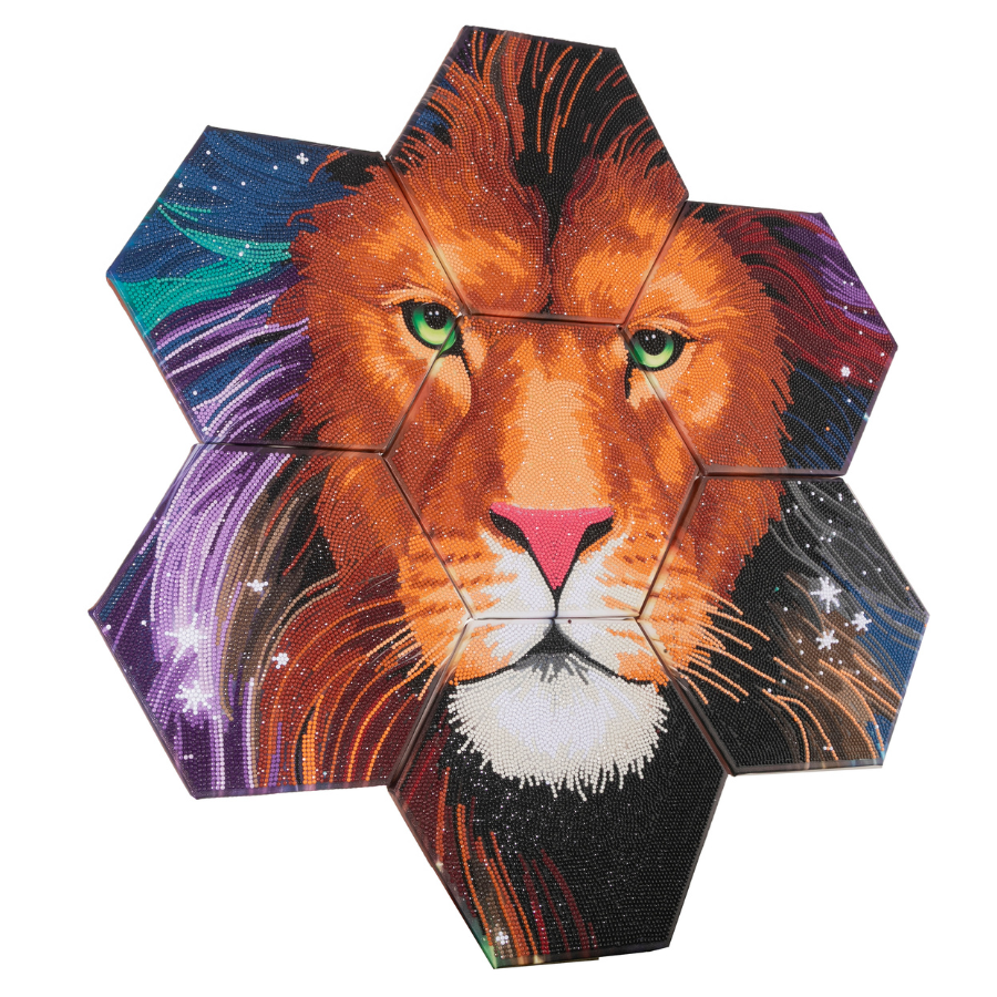 Majestic Lion Crystal Art Hexagon Decoration Kit