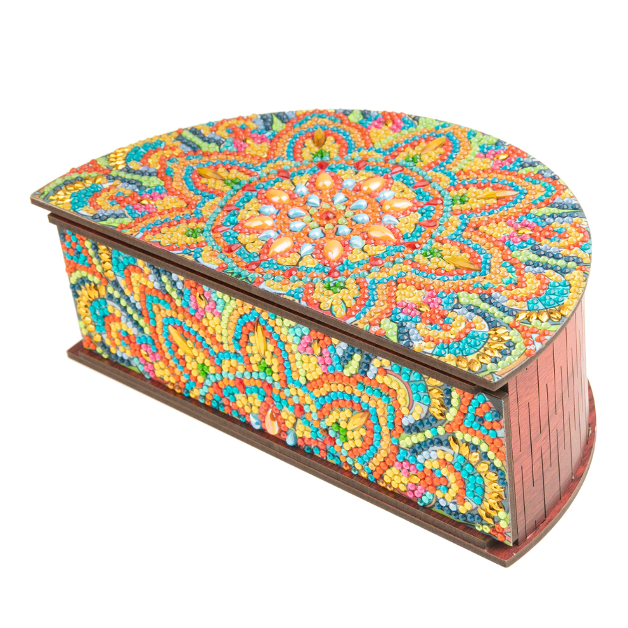Mandala Treasure Crystal Art Wooden Box Kit