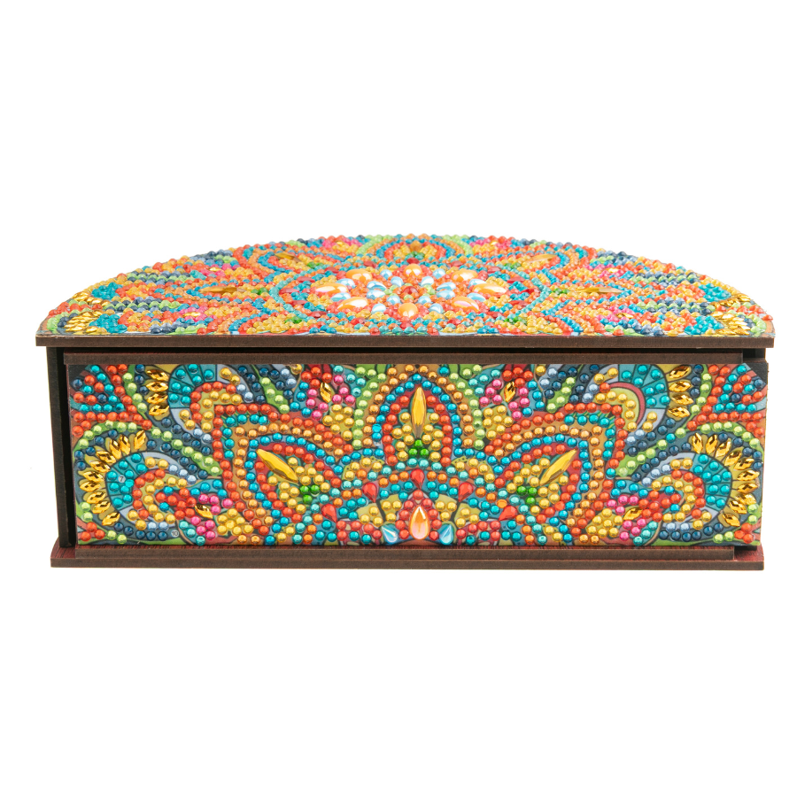 Mandala Treasure Crystal Art Wooden Box Kit