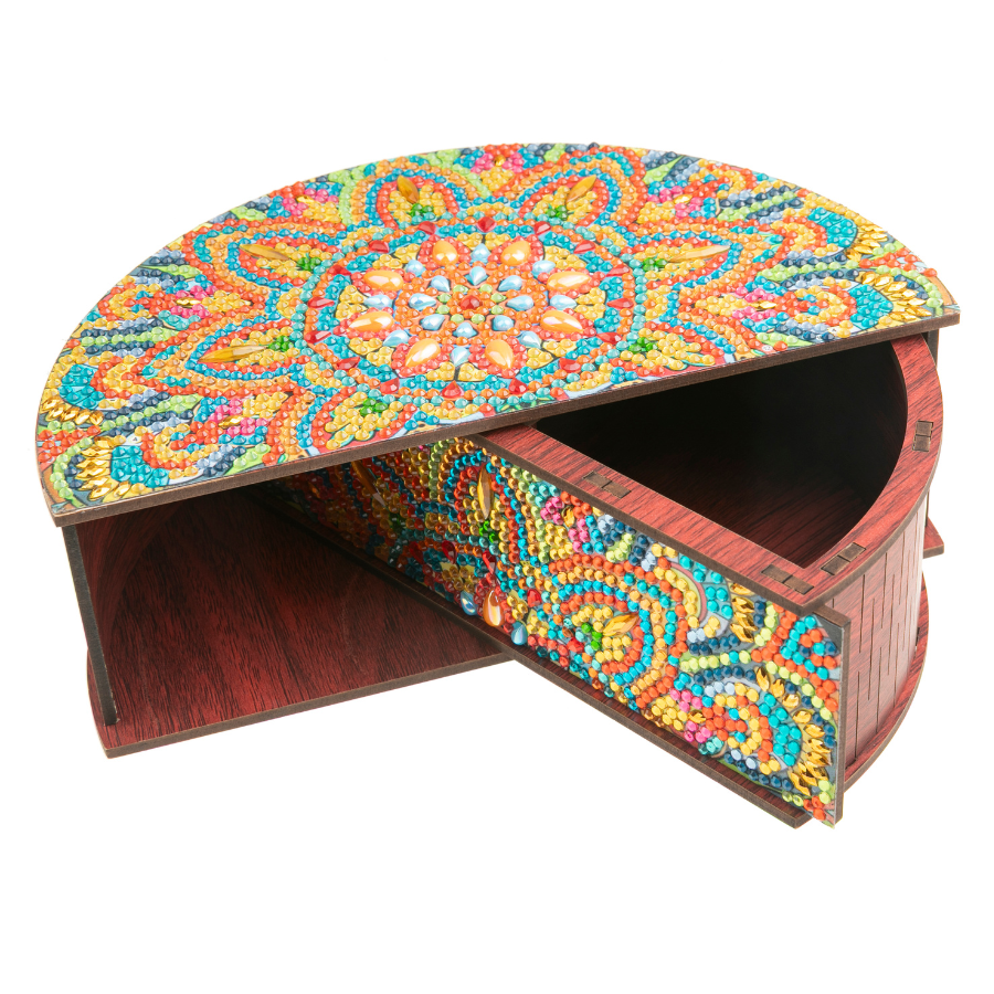 Mandala Treasure Crystal Art Wooden Box Kit