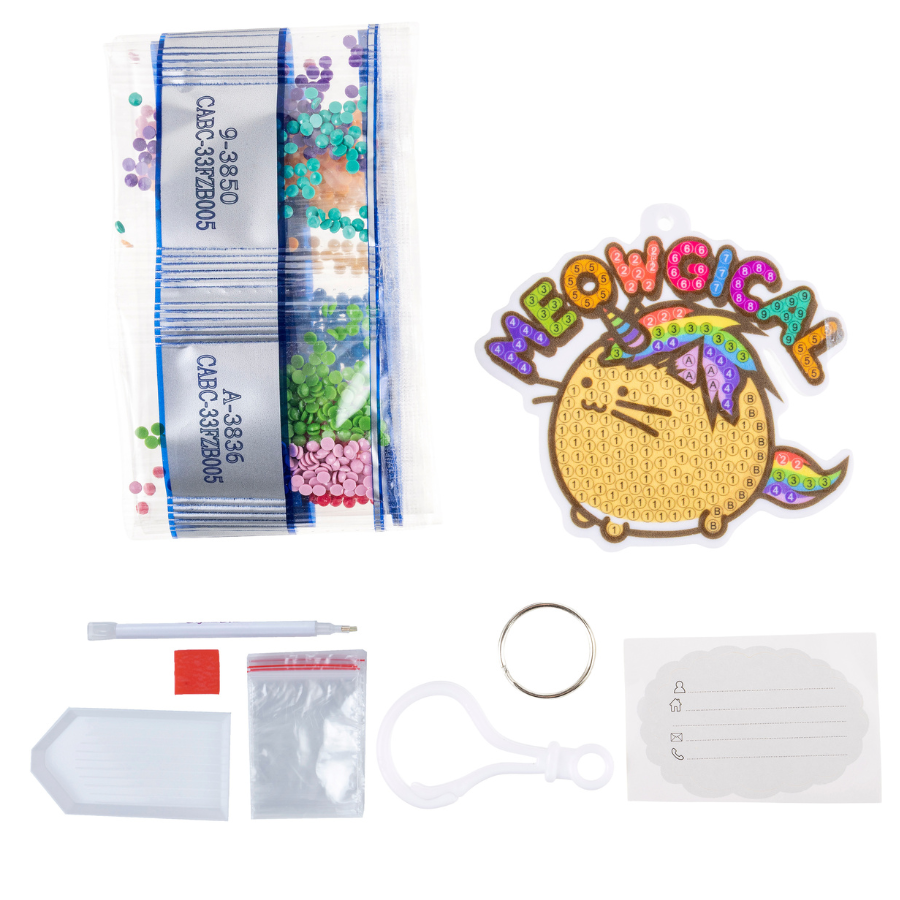 Meowgical Crystal Art Bag Charm Kit Fuzzballs