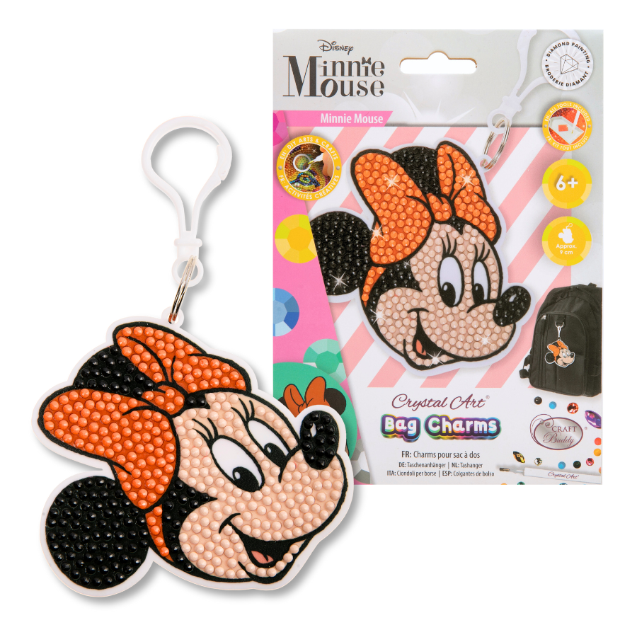 Minnie Mouse Crystal Art Bag Charm 1