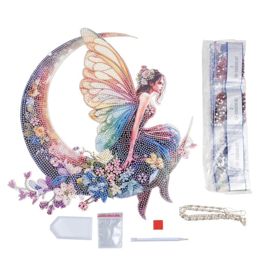 Moon Flower Fairy Crystal Art Hanging Decoration Kit