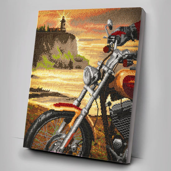 Motorcycle Sunset Crystal Art Canvas Kit 40cmx50cm 8