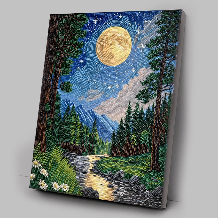 Mountain Moonrise Crystal Art Canvas Kit 40x50cm